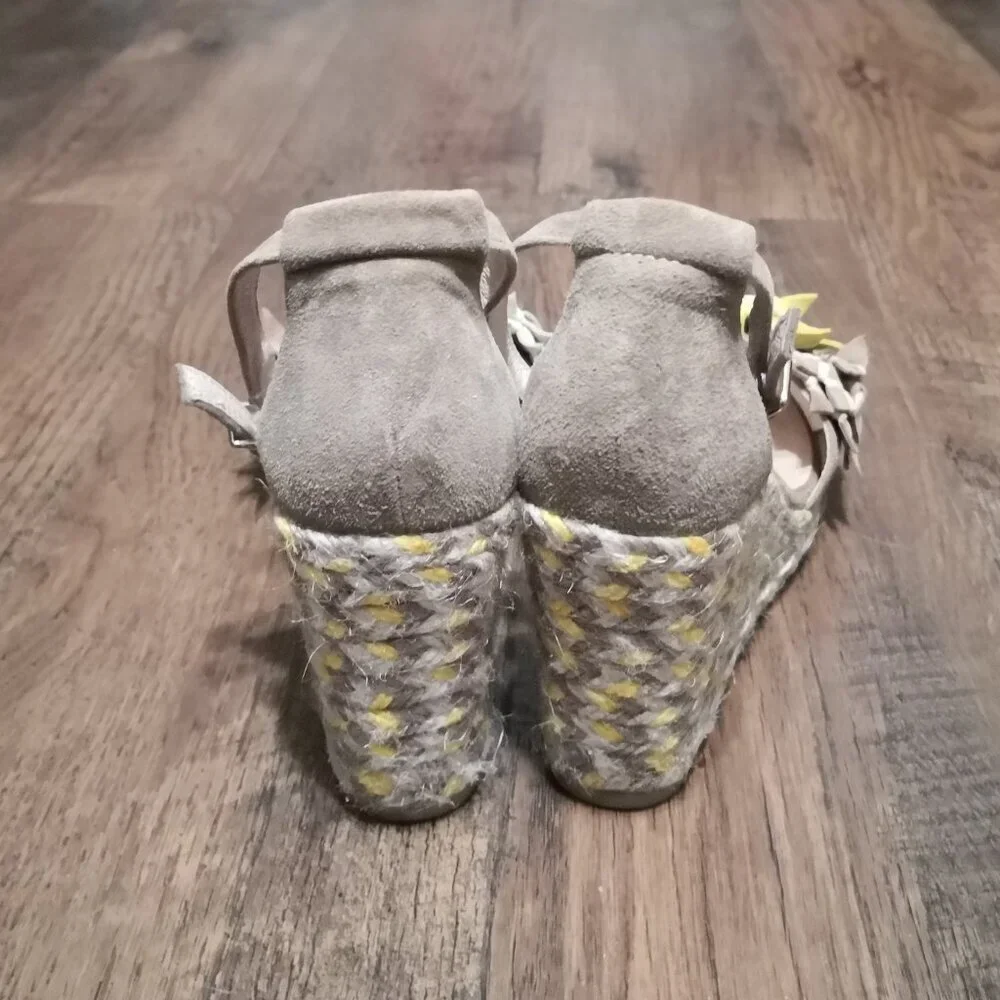 Gaimo Cessy Leather Espadrille Floral Wedge Sandals Ankle‎ Strap EU36/US5.5-6